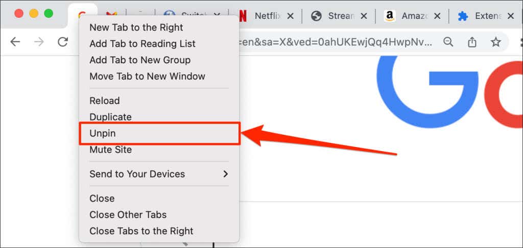 05-unpin-tab-google-chrome - Online Tech Tips Pin and Unpin Tab Using Mouse or Trackpad image 4 - 05-unpin-tab-google-chrome