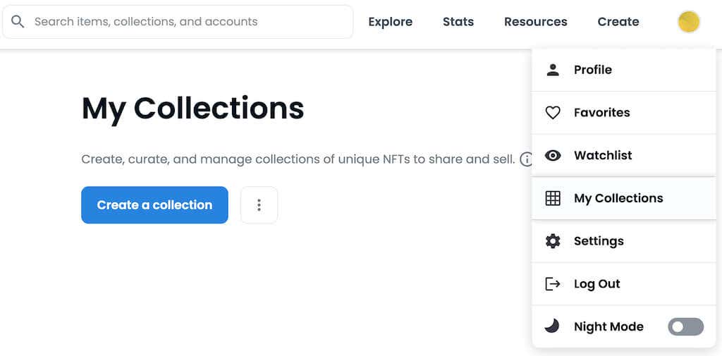 08_opensea-my-collections - Online Tech Tips How to Create Your First NFT image 7 - 08_opensea-my-collections