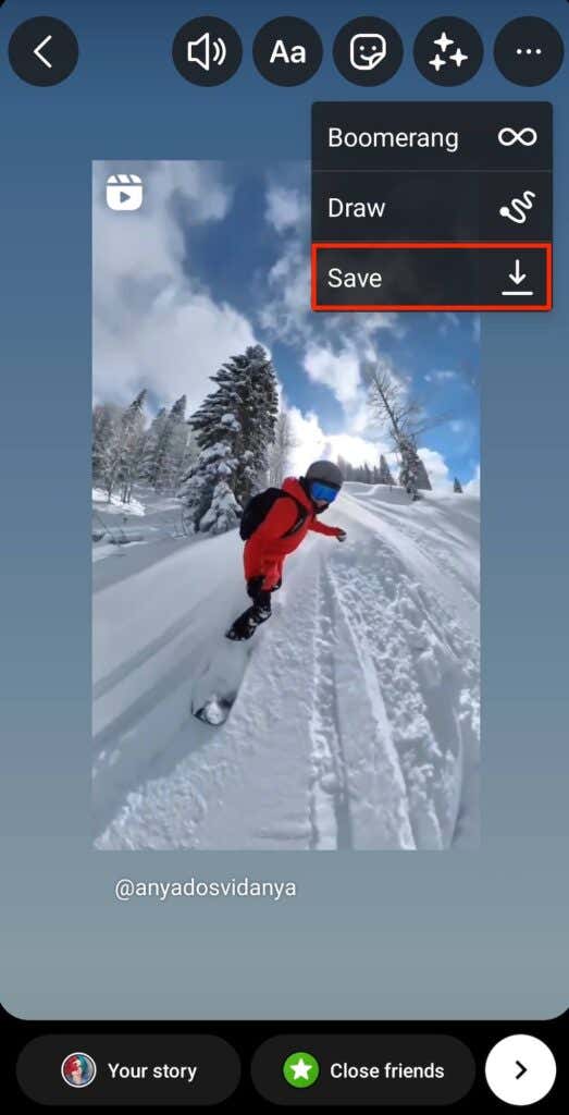 09_save-reel-from-story - Online Tech Tips How to Download Reels Using Instagram Stories image 2 - 09_save-reel-from-story