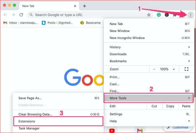 10-chrome-extensions-menu - Online Tech Tips Remove Chrome Extensions image - 10-chrome-extensions-menu