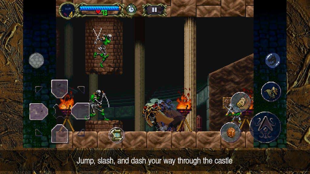 20-best-offline-mobile-games-for-android-14-compressed - Online Tech Tips A screenshot of Castlevania: Symphony of the Night showing the main character fighting the undead. - 20-best-offline-mobile-games-for-android-14-compressed