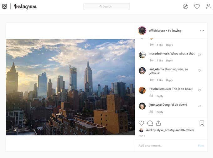 Sharing Instagram Posts On Other Platforms image 5 - clicked on Twitter link