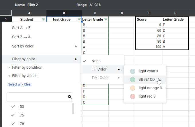 Filter by Color in Google Sheets image - filter-by-color