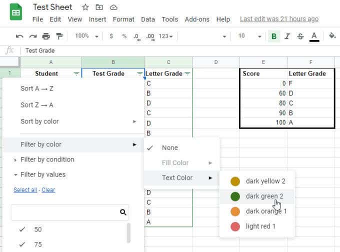 Filter by Text Color in Google Sheets image 2 - filter-text-color