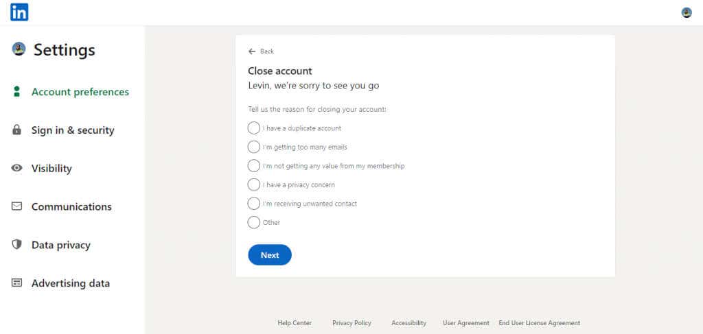 how-to-delete-your-linkedin-account-5-compressed - Online Tech Tips How to Delete Your LinkedIn Account on a PC image 4 - how-to-delete-your-linkedin-account-5-compressed