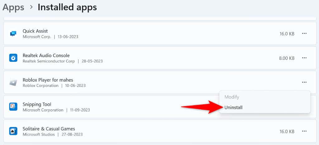 how-to-fix-a-roblox-error-code-268-7-compressed - Online Tech Tips Uninstalling roblox in Windows 11 Settings - how-to-fix-a-roblox-error-code-268-7-compressed