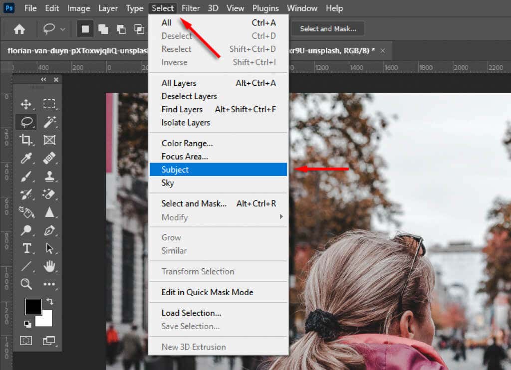 ott-how-to-change-background-image-using-photoshop-6-compressed - Online Tech Tips Step 2: Select and Mask the Subject image - ott-how-to-change-background-image-using-photoshop-6-compressed