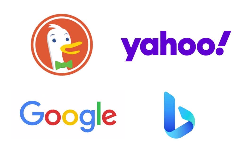 search-engines - Online Tech Tips Logos for duckduckgo, yahoo, google and bing - search-engines