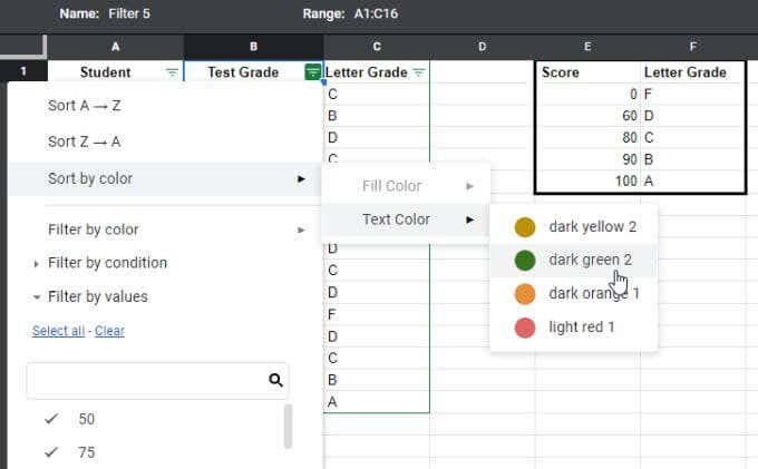 Sort by Text Color in Google Sheets image 2 - soft-text-color