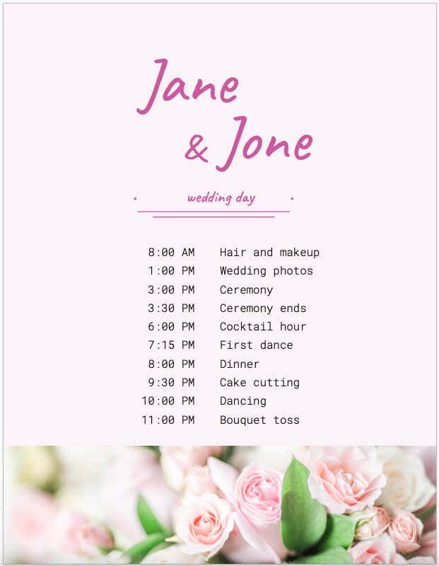 the-best-15-free-itinerary-templates-for-google-docs-14-compressed - Online Tech Tips Wedding Itineraries image 2 - the-best-15-free-itinerary-templates-for-google-docs-14-compressed