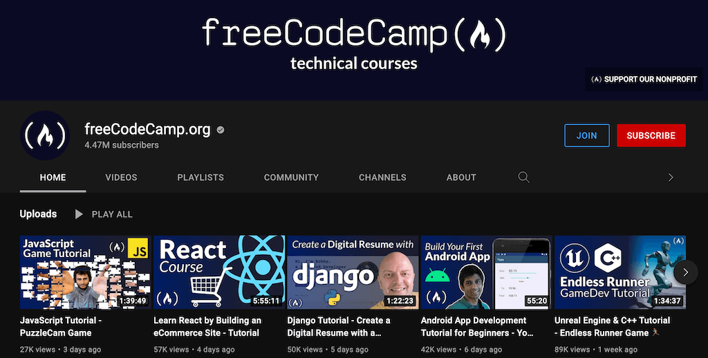 03_freecodecamp - Online Tech Tips FreeCodeCamp – Python Tutorials on YouTube image - 03_freecodecamp