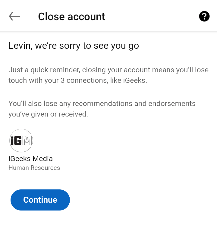 10-Close-Account - Online Tech Tips How to Delete Your LinkedIn Account on a Smartphone image 4 - 10-Close-Account