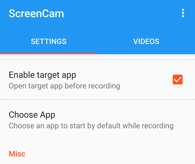 Record Screen To Save Videos From a WhatsApp Status image - enable-target-app