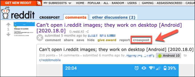 Reddit-Old-Crosspost-Button - Online Tech Tips How to Crosspost on Reddit in a Web Browser image 3 - Reddit-Old-Crosspost-Button