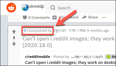 Reddit-Posted-Crosspost - Online Tech Tips How to Crosspost on Reddit in a Web Browser image 6 - Reddit-Posted-Crosspost