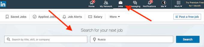 search-bar-linkedin - Online Tech Tips Set Up LinkedIn Job Alerts image - search-bar-linkedin