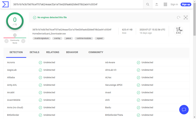 VirusTotal File Scanner image - virustotal